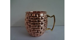 Embossed Solid Copper Moscow Mule Mug